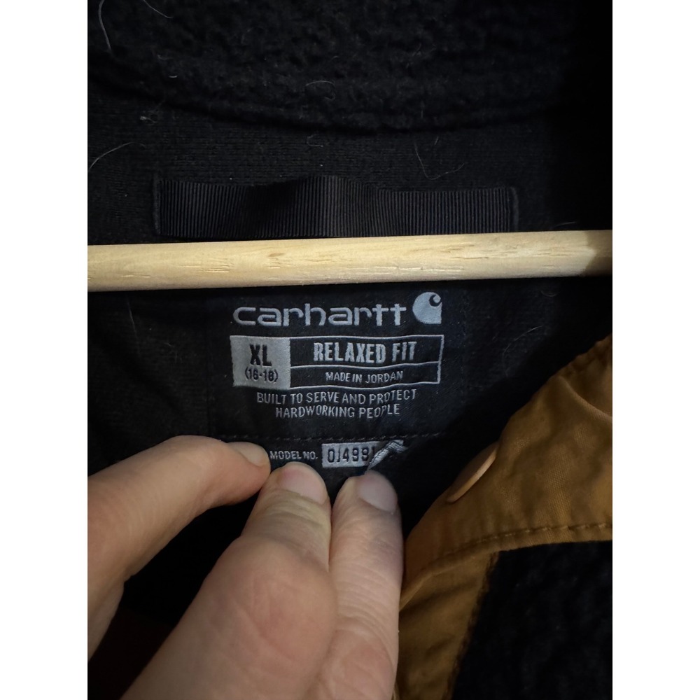 Carhartt Womens Relaxed Fit Sherpa Fleece Pullover Black Brown 104991‎ XL 16-18 - Picture 3 of 6